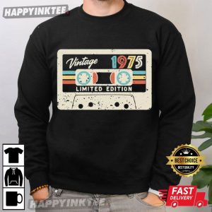 50th Birthday Vintage 1975 Limited Edition Cassette T Shirt (3)