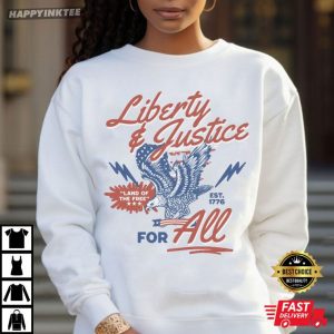 Liberty And Justice For All 4th Of July Equal Rights Eagle T Shirt (3)