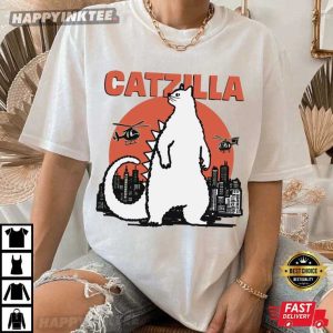 Catzilla Funny Cat Parody T Shirt (2)