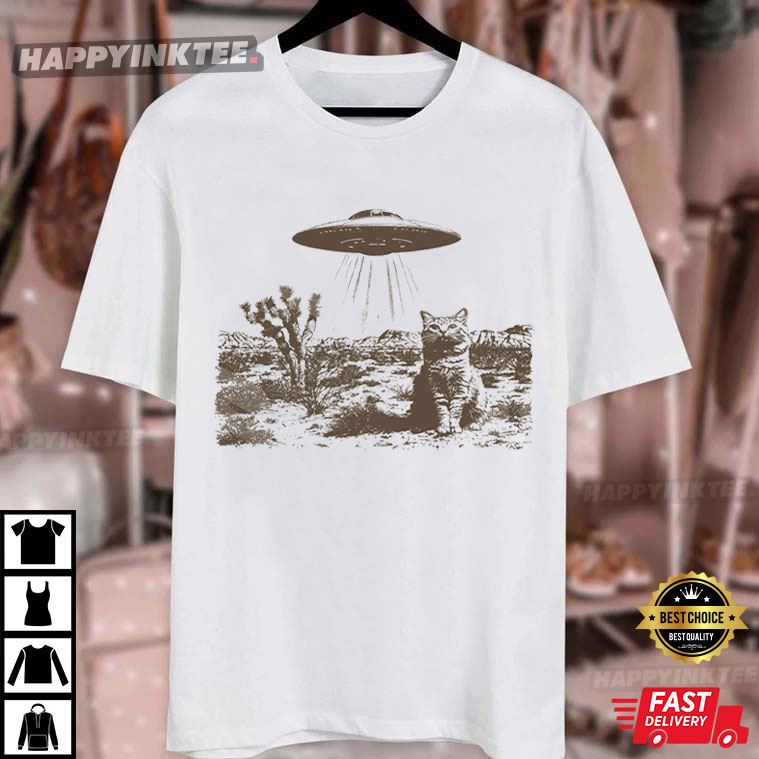 Vintage UFO Cowboy Cat Wild West T-Shirt Vintage UFO Cowboy Cat Wild West T-Shirt