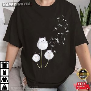 Cat Dandelion Flower T-Shirt