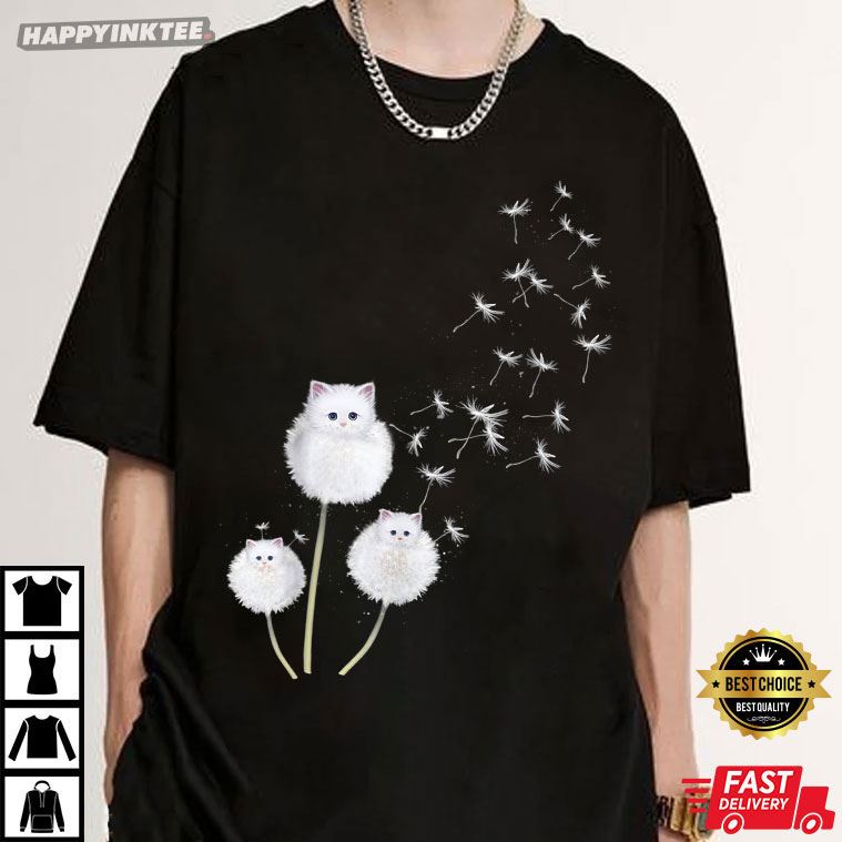 Cat Dandelion Flower T-Shirt Cat Dandelion Flower T-Shirt