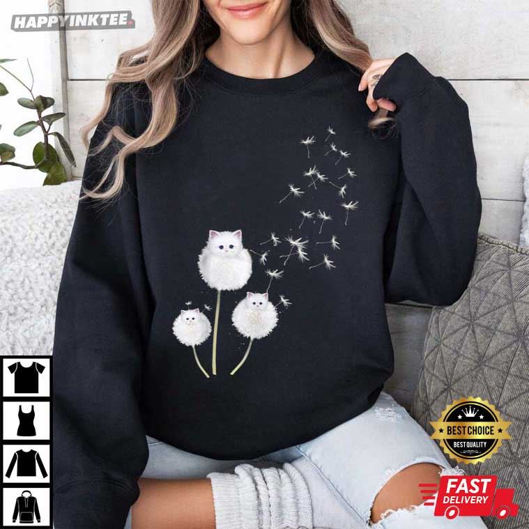 Cat Dandelion Flower T-Shirt Cat Dandelion Flower T-Shirt