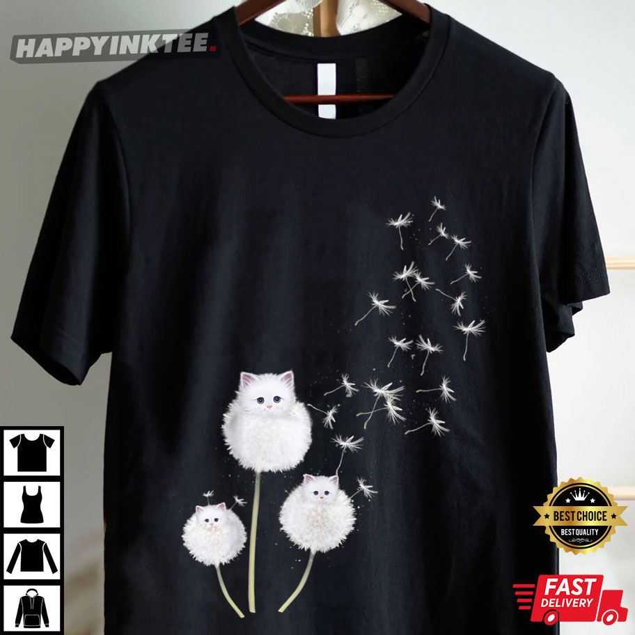 Cat Dandelion Flower T-Shirt Cat Dandelion Flower T-Shirt