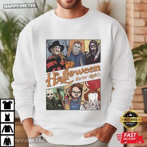 Retro Horror Characters Halloween Horror Nights T Shirt (2)