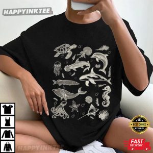 Sea Animals 90s Vintage Style T-Shirt