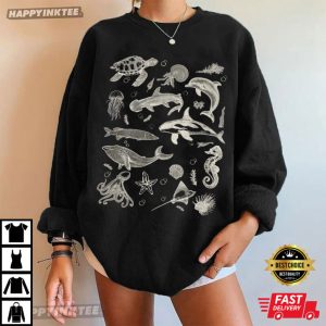 Sea Animals 90s Vintage Style T Shirt (2)