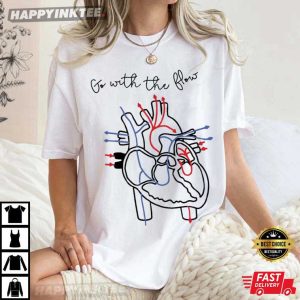 Go With The Flow CVICU Nurse Gift T Shirt (2)