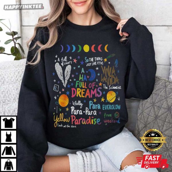 Coldplay Band Full Of Dreams Colorful Fan Gift T-Shirt