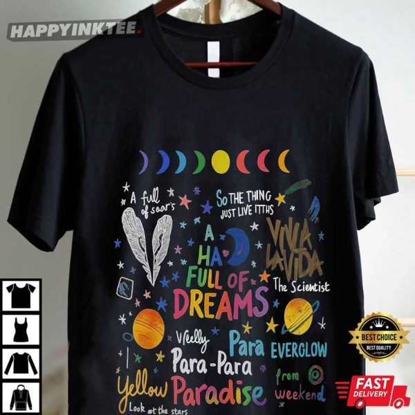 Coldplay Band Full Of Dreams Colorful Fan Gift T-Shirt