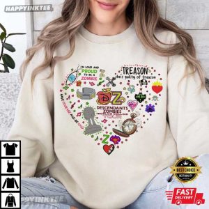 Descendants Zombies Disney World Tour Heart T Shirt (2)