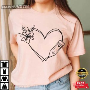 Heart Drawing Gift For Teacher T-Shirt