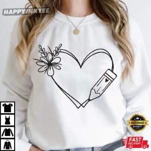 Heart Drawing Gift For Teacher T Shirt (2)