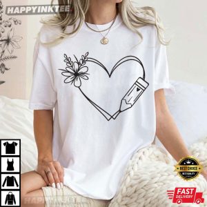 Heart Drawing Gift For Teacher T Shirt (4)