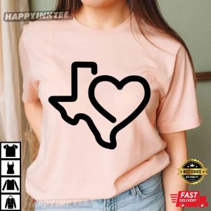Texas Map Minimalist T Shirt (2)