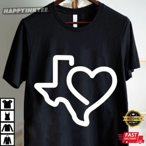 Texas Map Minimalist T Shirt (4)