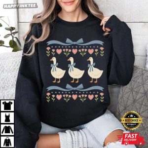 Retro Goose Blue Ribbon Farm Animal T Shirt (3)