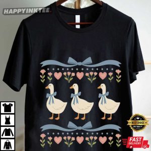 Retro Goose Blue Ribbon Farm Animal T Shirt (4)