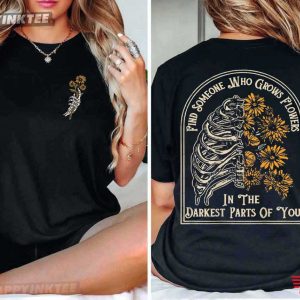 Zach Bryan Find Someone Who Grows Flowers In The Darkest Parts Of You Skeleton T-Shirt