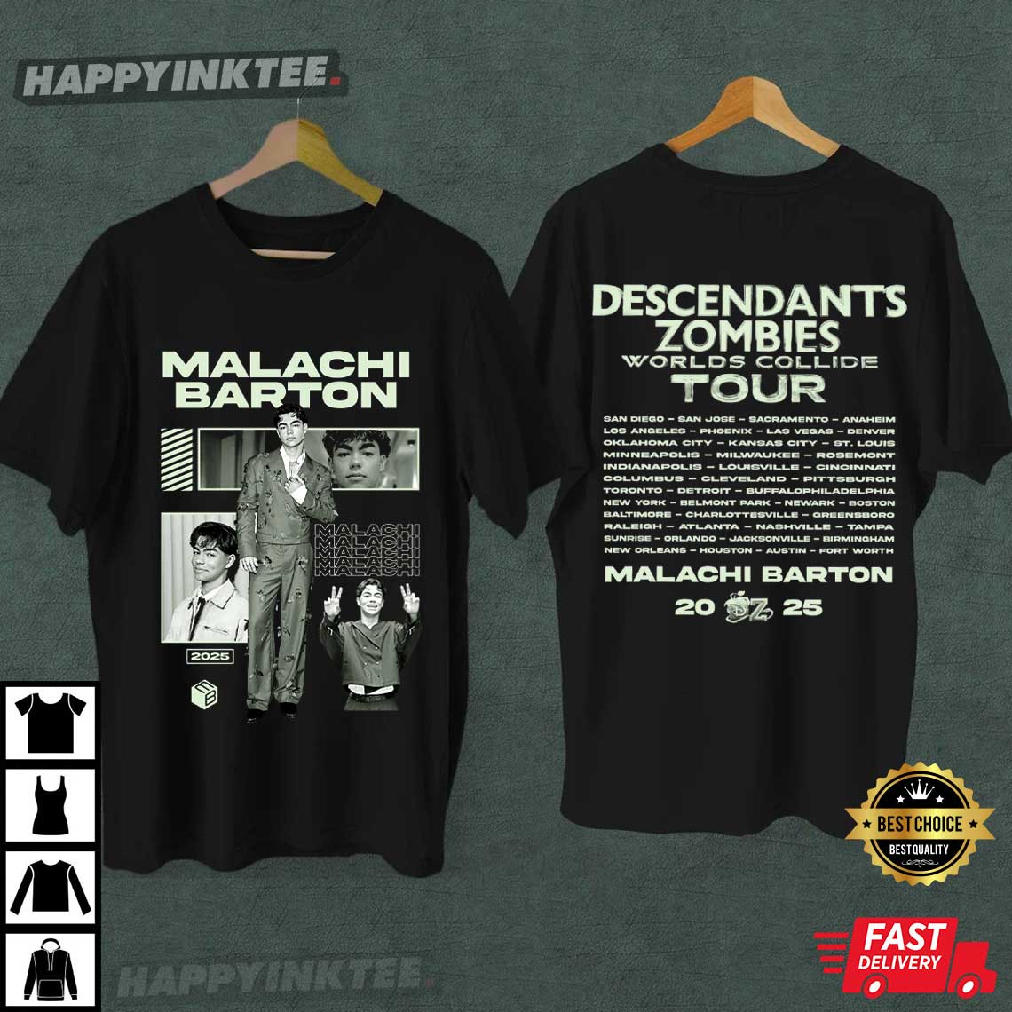Disney Malachi Barton Descendants Zombies Worlds Collide Tour T-Shirt Disney Malachi Barton Descendants Zombies Worlds Collide Tour T-Shirt