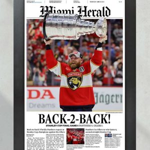 Florida Panthers Back 2 Back Stanley Cup Champions Newspaper Poster (2)