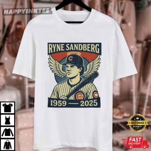 Ryne Sandberg RIP Chicago Cubs Baseball Tribute T Shirt (3)