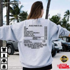 Jesus Paid It All Bible Verse Christian Gift T Shirt (4)