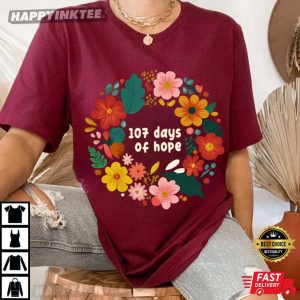 107 Days Of Hope Kamala Harris Retro Floral T-Shirt