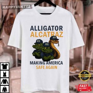 Alligator Alcatraz Patriotic Making America Safe Again T Shirt (4)