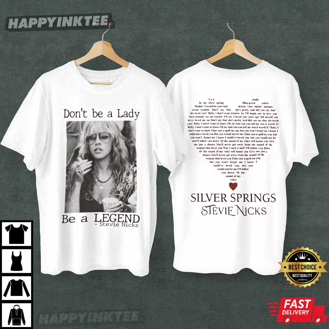 Stevie Nicks Don't Be A Lady Be A Legend Silver Springs T-Shirt Stevie Nicks Don't Be A Lady Be A Legend Silver Springs T-Shirt