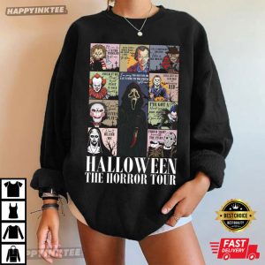 Retro Horror Characters Halloween The Horror Tour T Shirt (2)