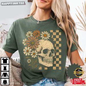Floral Skeleton Halloween Comfort Colors T Shirt (3)
