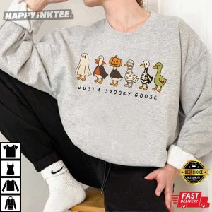 Just A Spooky Goose Funny Halloween T Shirt (2)