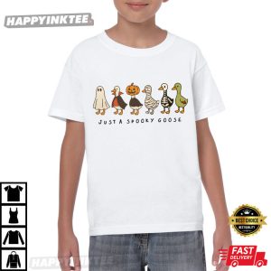 Just A Spooky Goose Funny Halloween T Shirt (3)