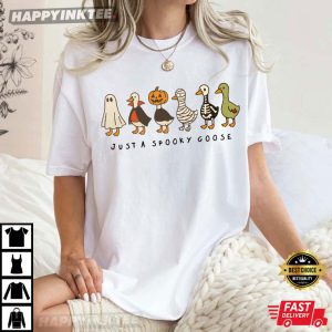 Just A Spooky Goose Funny Halloween T Shirt (4)
