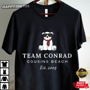 Team Conrad Junior Mint Bear Cousins Beach Est 2009 T Shirt (4)