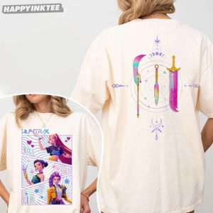 Huntrix Kpop Demon Hunters Weapons T Shirt (2)
