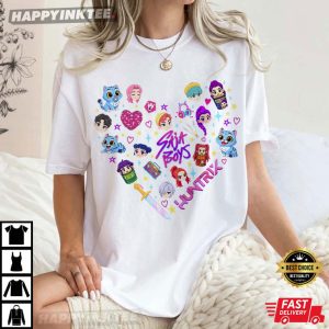 Kpop Demon Hunters Huntrix Saja Boys Heart T Shirt (3)