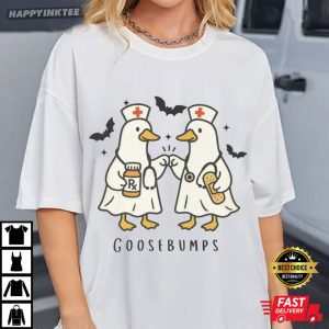 Spooky Nurse Goosebumps Halloween Goose T Shirt (4)