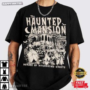 Retro The Haunted Mansion Hitchhiking Ghosts Disney Halloween T Shirt (2)