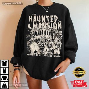 Retro The Haunted Mansion Hitchhiking Ghosts Disney Halloween T Shirt (3)