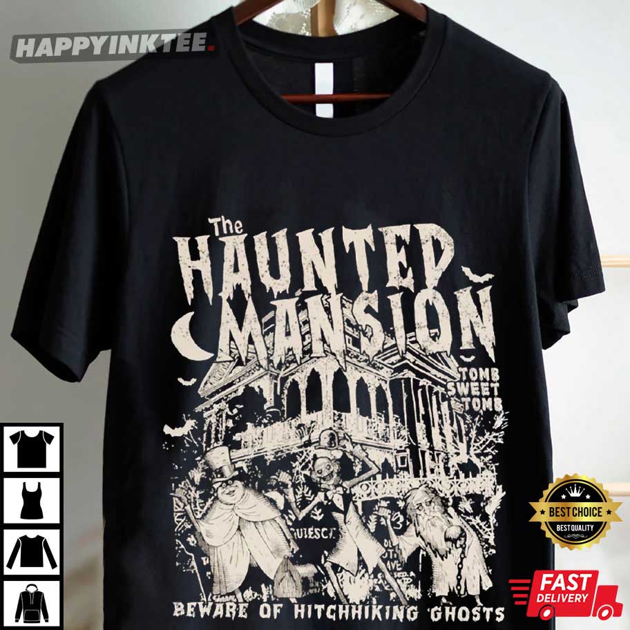 Retro The Haunted Mansion Hitchhiking Ghosts Disney Halloween T-Shirt Retro The Haunted Mansion Hitchhiking Ghosts Disney Halloween T-Shirt