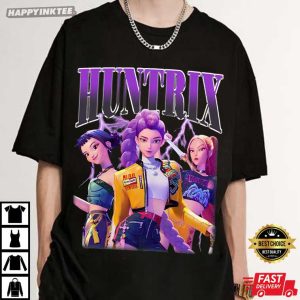 Huntrix KPop Demon Hunters Mira Rumi Joey Bootleg T Shirt (2)