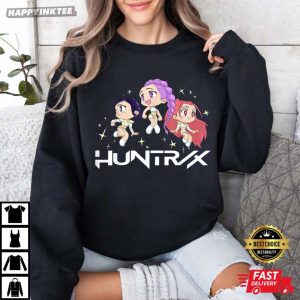 Huntrix Chibi Sparkling KPop Demon Hunters T Shirt (3)