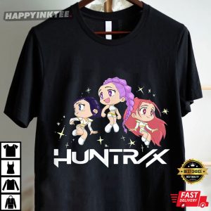 Huntrix Chibi Sparkling KPop Demon Hunters T Shirt (4)