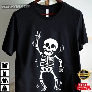 Skeleton Fuck Trump Halloween Spooky Season T Shirt (4)