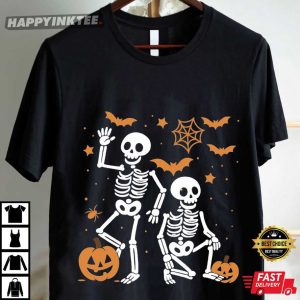 Pumpkin Skeleton Subtle Fuck Trump Halloween T Shirt (4)