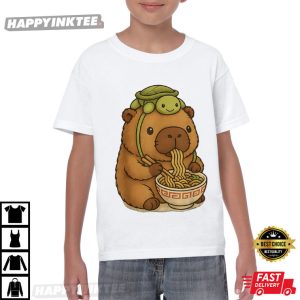 Capybara Eating Ramen Turtle Hat T Shirt (3)