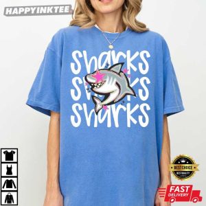 Preppy Sharks Mascot School Pride Teacher T Shirt (4)