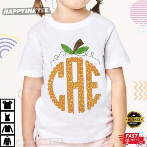 Monogram Pumpkin Custom Initials T-Shirt